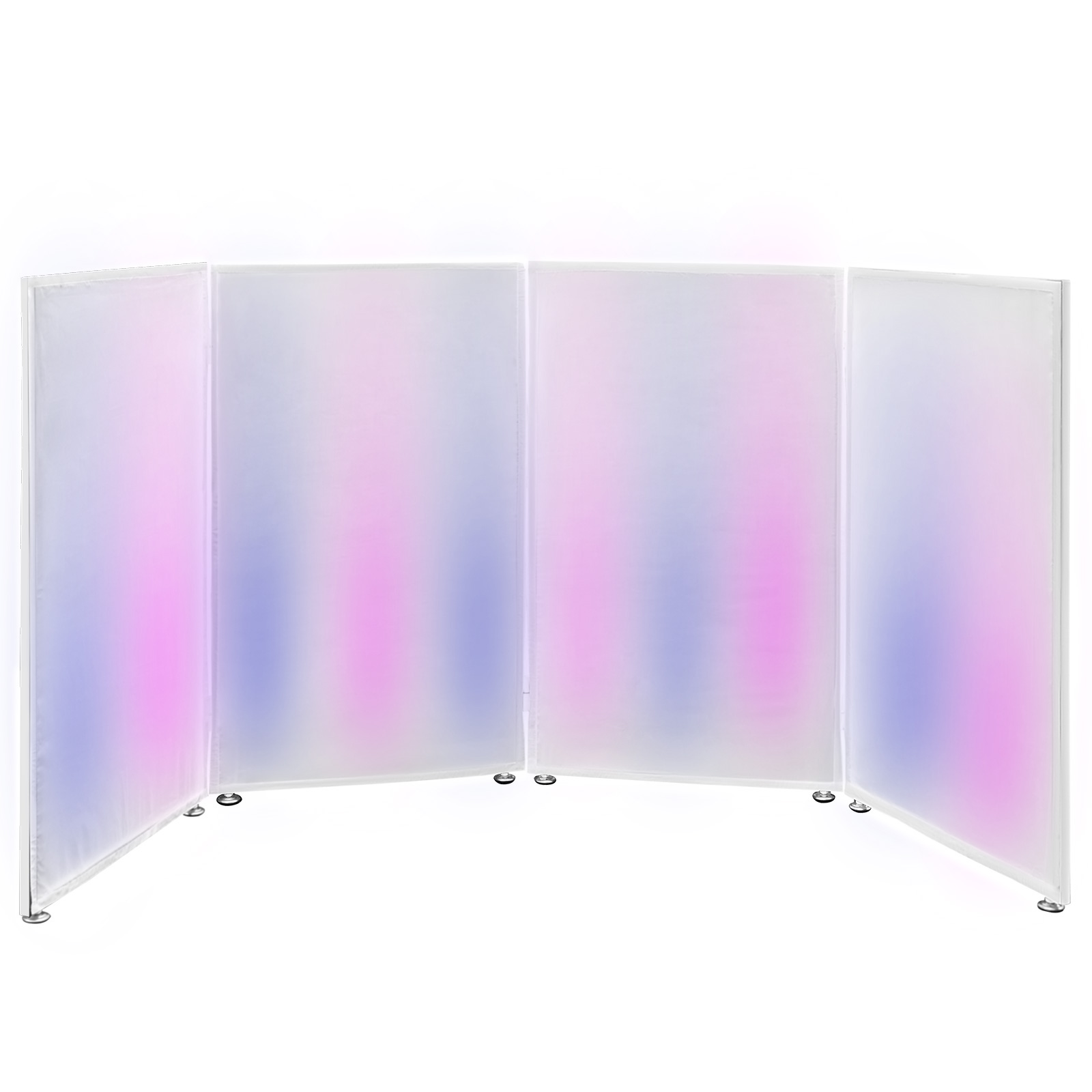 VEVOR VEVOR DJ Facade Booth Portable 3.6FT Height DJ Event Facade  Lightweight Metal Frame DJ Booth Cover 4 Detachable Polyester Sections  Foldable Screen for DJ with Travel Bag DJ Front Board White
