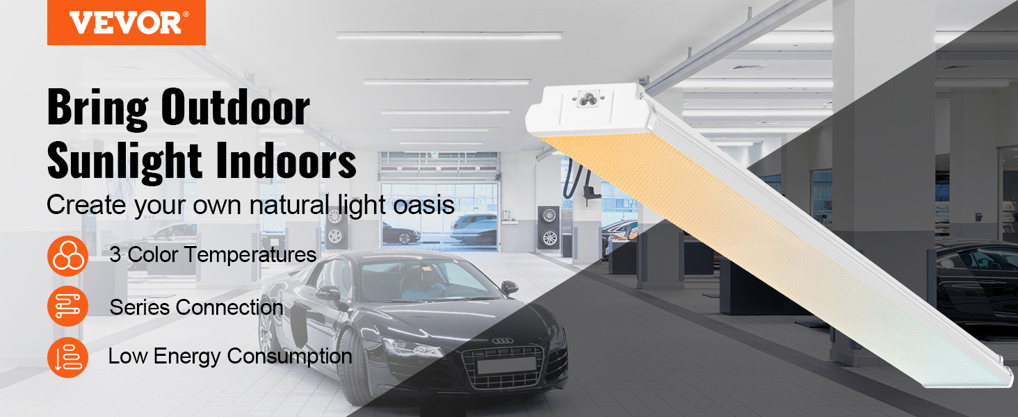 VEVOR 4FT LED Wraparound Light 50W 5500LM Flush Mount LED Shop