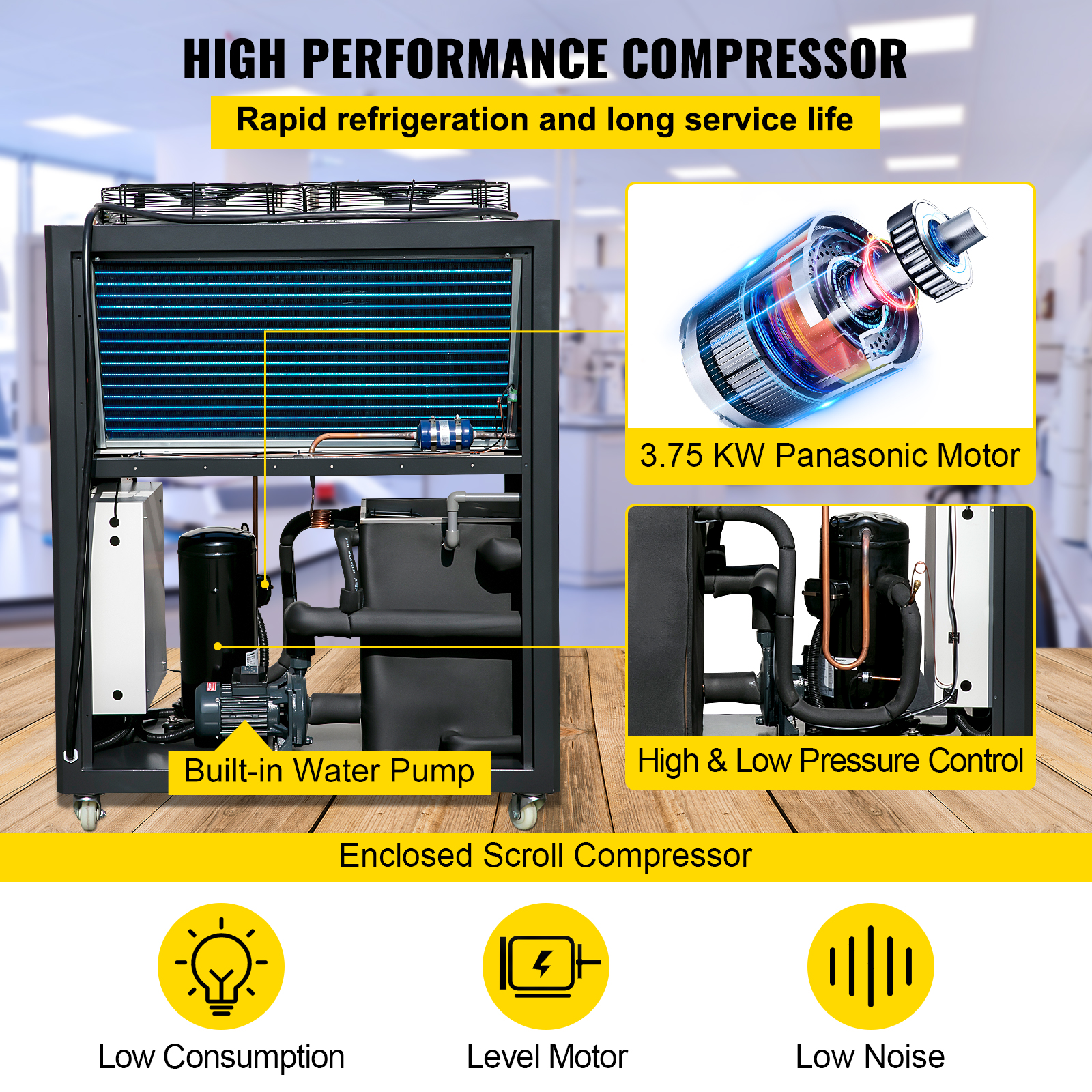 Uimoso 5/6/8/15/20 ton Air-cooled Industrial Water Chiller 5HP to 25HP