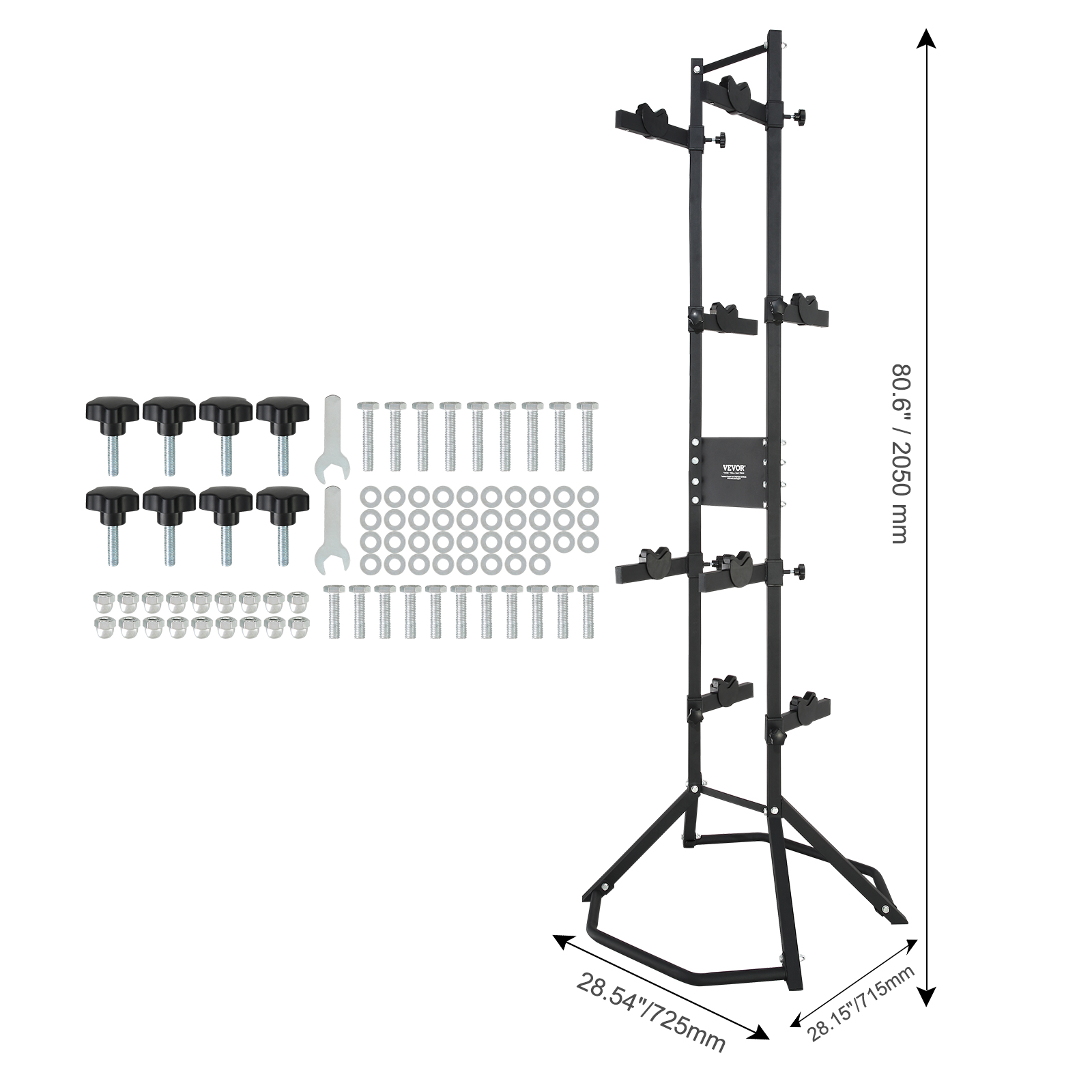 VEVOR 4 Bike Storage Rack, Free Standing Gravity Wall Vertical Bike ...