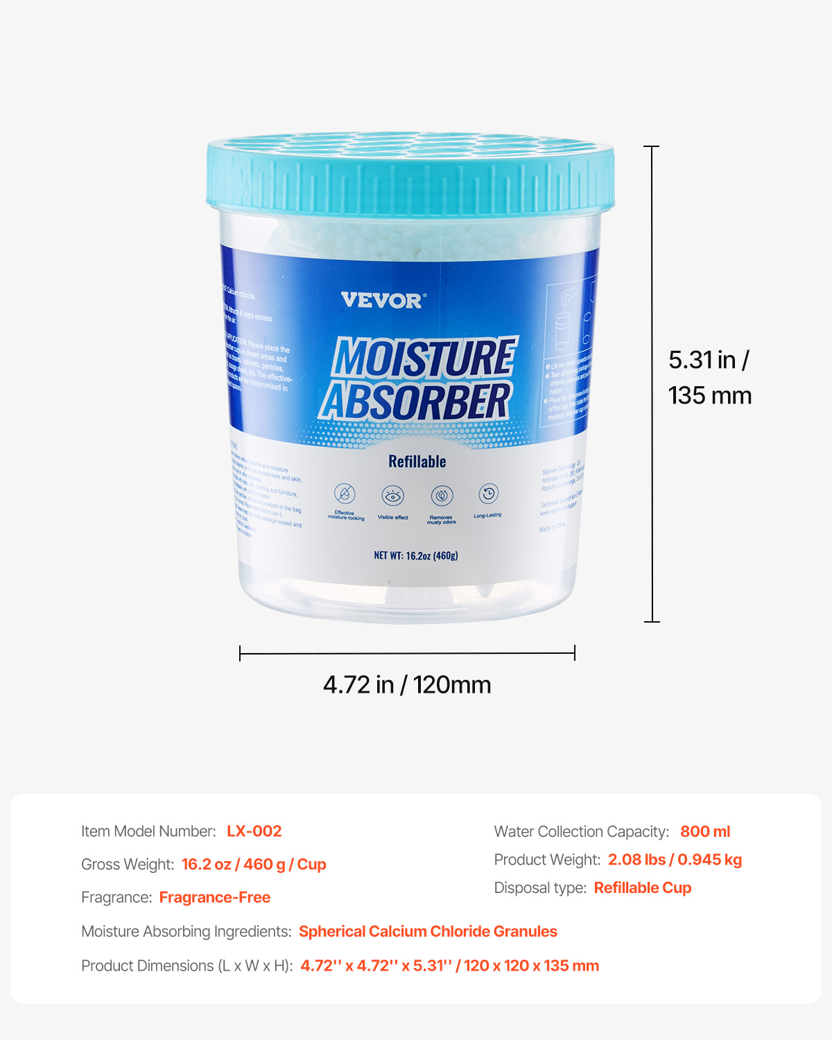 Moisture Absorber Bucket/Boxes/Bags 16.2/10.8/9.3 oz Fragrance Free 2/6 ...