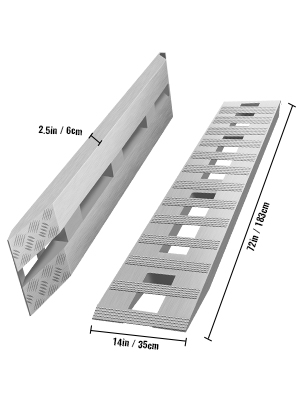 VEVOR 72x14 Inch Aluminum Ramps 6000LBS Capacity Car Trailer Truck ATV Ramps 1 Pair 2 Ramps