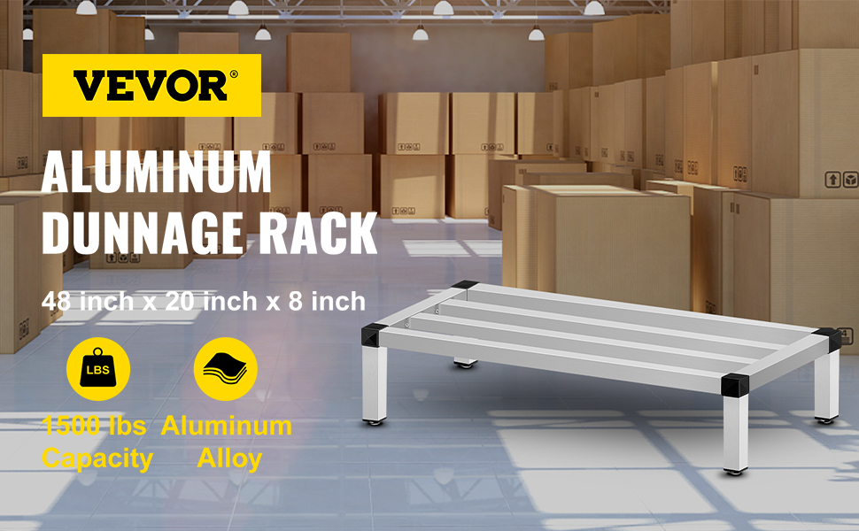 VEVOR aluminium stuwrek in een magazijn, aluminiumlegering met een capaciteit van 1500 lbs.
