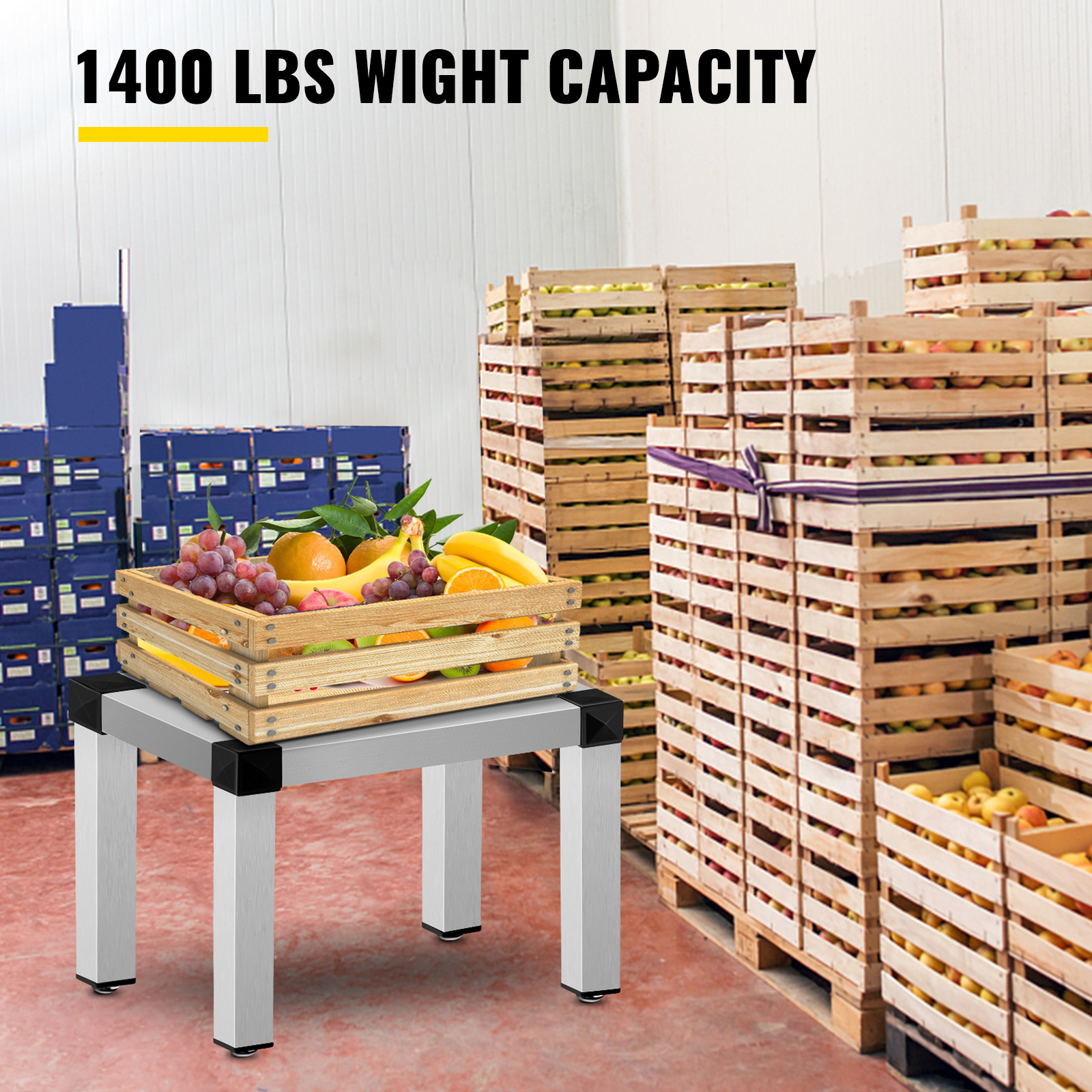 VEVOR Aluminum Dunnage Rack, 36'' x 20'' Commercial Floor Food Shelf, 8