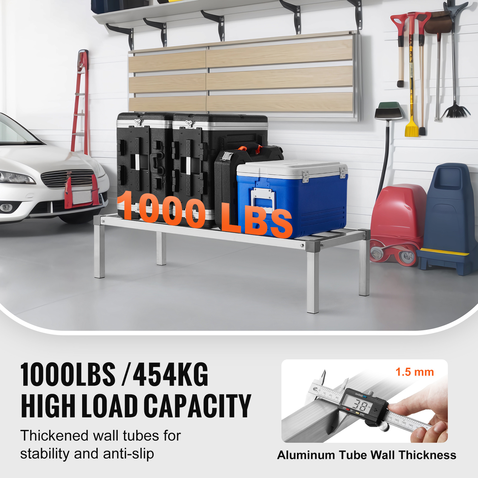 Uimoso Aluminum Dunnage Rack Stationary Dunnage Rack 24x14-60x20 Storage Rack - Produktbild 1