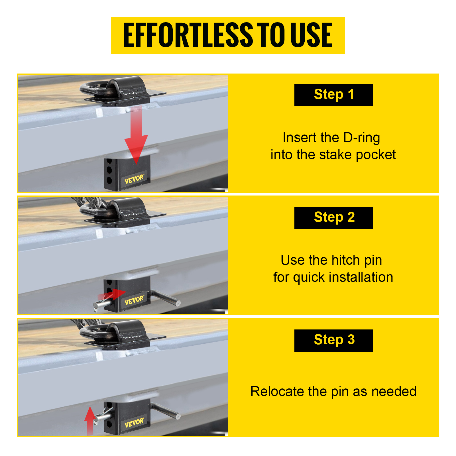 Stake Pocket D Ring Heavy Duty Trailer S – Zinc Coated, 5400 Lb Limit, 4 Pack Trailer D Rings - Foto 9