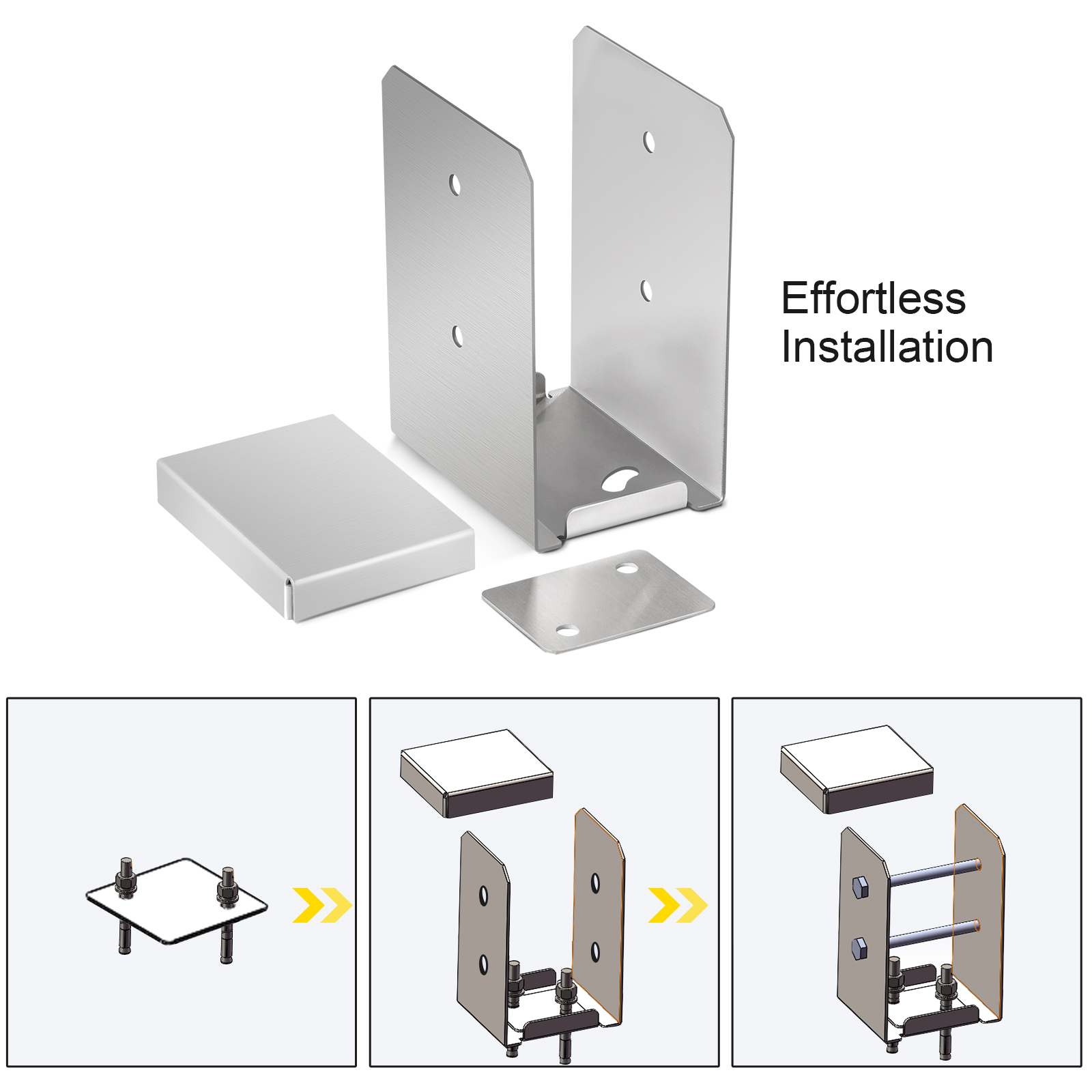 VEVOR VEVOR Standoff Post Base Adjustable Post Base 10 x 10 cm