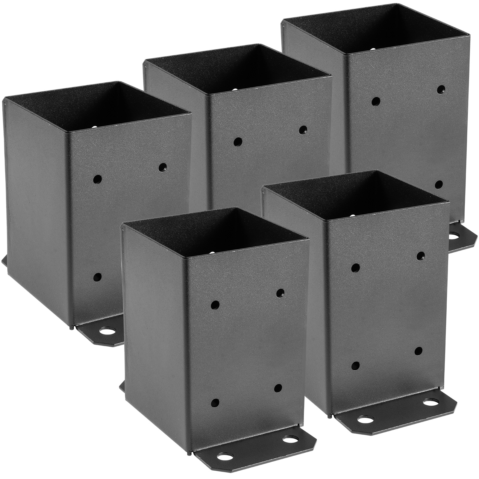 SPACEEUP 4×4 Post Base 3 Pcs, Inner Size 3.6x3.6 Post Base Brackets, Heavy  Duty Powder-Coated Post Anchor Matte Black Wood Post Brackets for