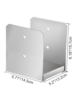 VEVOR Standoff Post Base Inner Size 5.71 x 5.2" (Use for 6 x 6") 316 Stainless Steel Adjustable Post Base Post Anchor with Fiber Drawing Surface and Full Set of Accessories for Rough Size Lumber