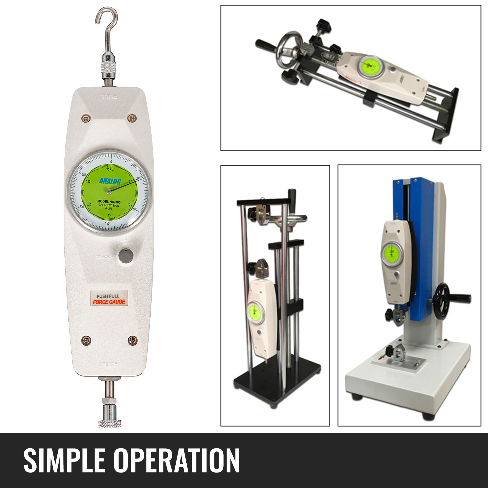 VEVOR Push Pull Force Gauge Push Pull Gauge 500N/50KG Dial Push Pull