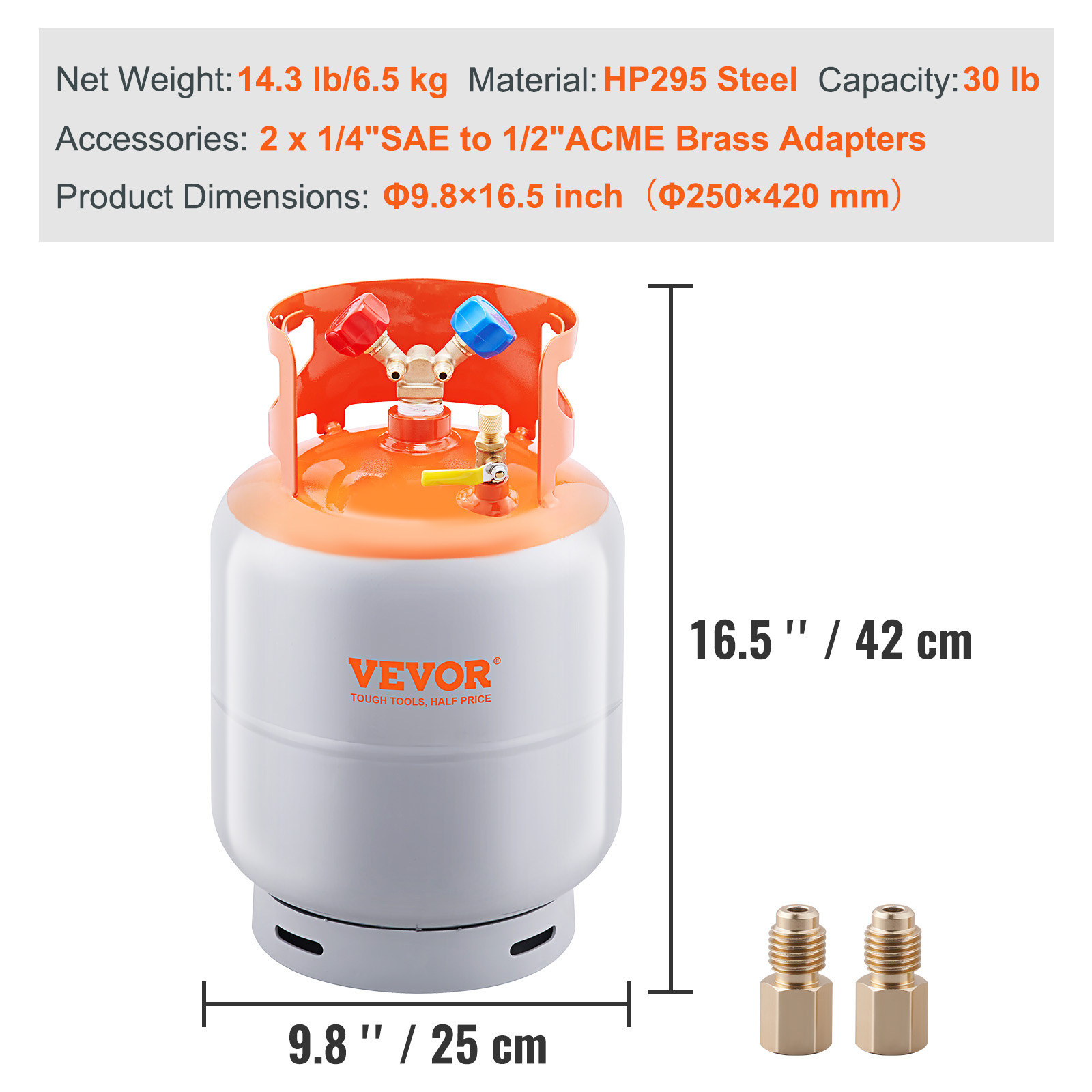 Uimoso Refrigerant Recovery Reclaim 30/50lb Tank 3/4/1HP Recovery Machine - Produktbild 6