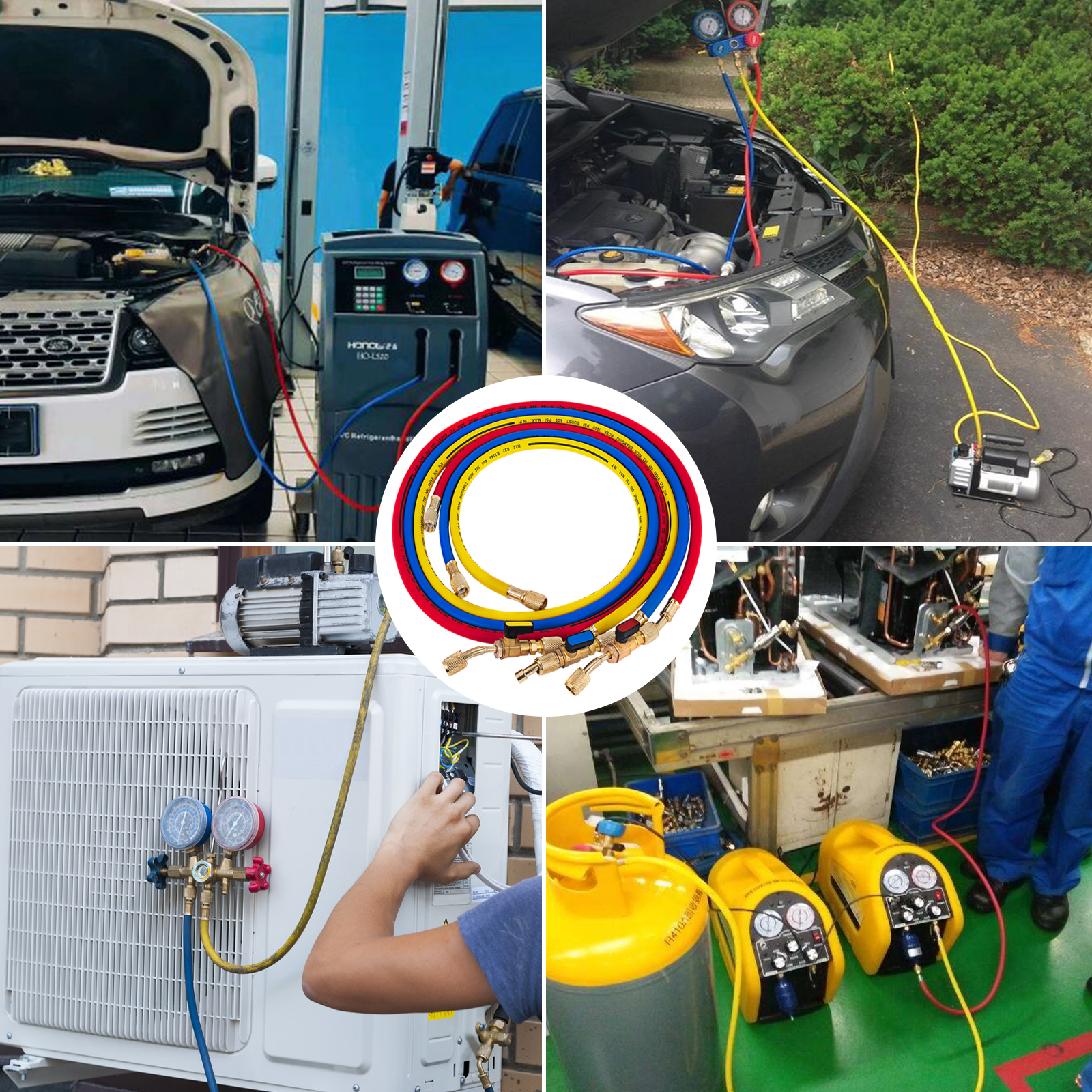 VEVOR AC Charging Hose Tube 72'' Refrigerant Charging Hose 3000Psi