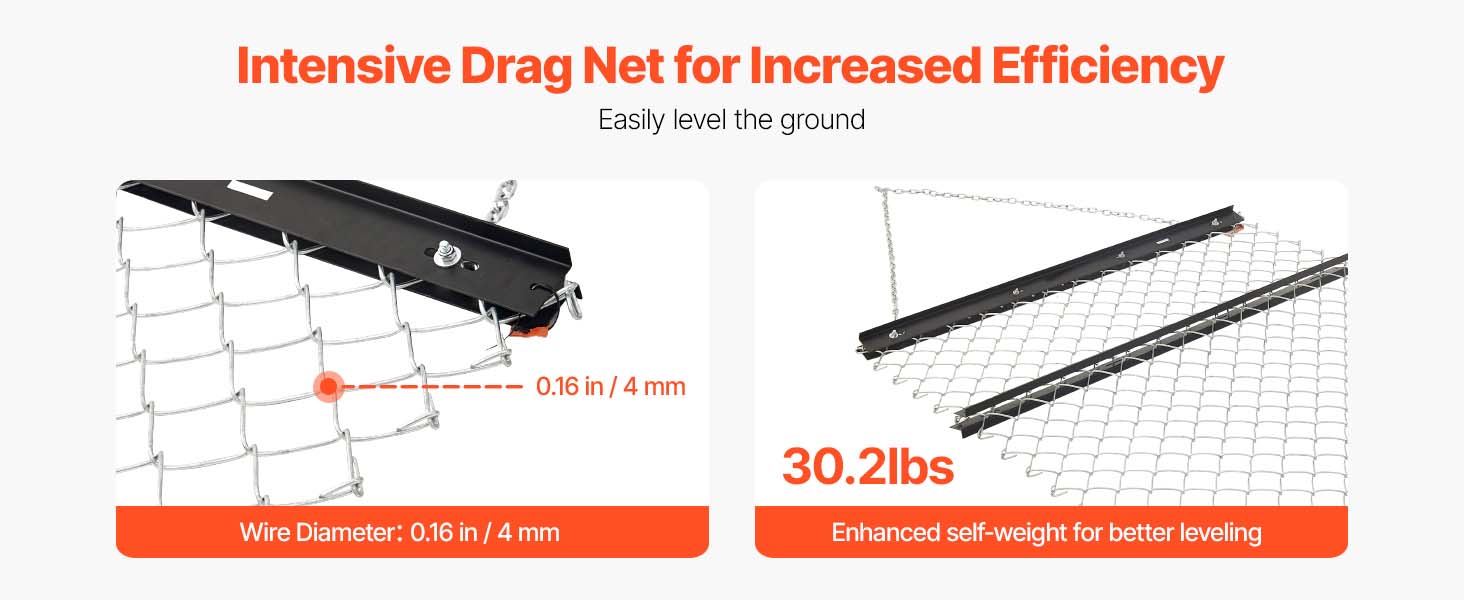 Wiesenegge 1520X1240X57Mm Schleppegge Wiesenschleppe Feldegge Für ATV UTV Drag Harrow A100 2.2w