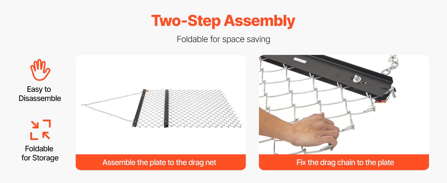 Wiesenegge 1520X1240X57Mm Schleppegge Wiesenschleppe Feldegge Für ATV UTV Drag Harrow A100 2.4w