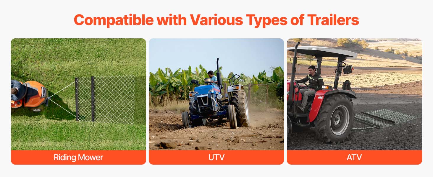 Wiesenegge 1520X1240X57Mm Schleppegge Wiesenschleppe Feldegge Für ATV UTV Drag Harrow A100 2.5w