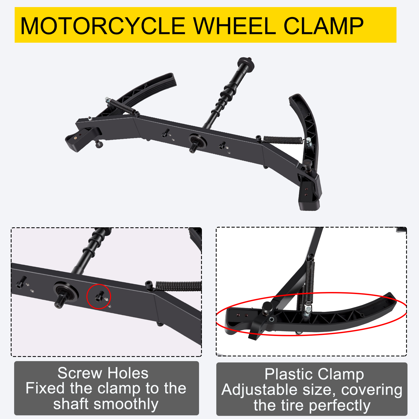 Motorcycle Wheel Balancer Kit With Wedge Pins - A-PRO Brand, Model CM7801BLAC, For Balancing Motorcycle Tires