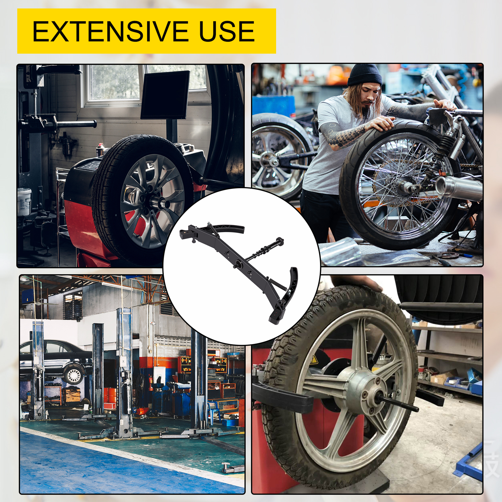 Équilibreuse de roue, atelier de garage portatif pour équilibreur de pneus  Outil d'équilibrage de roue pour voitures et camions -SIE