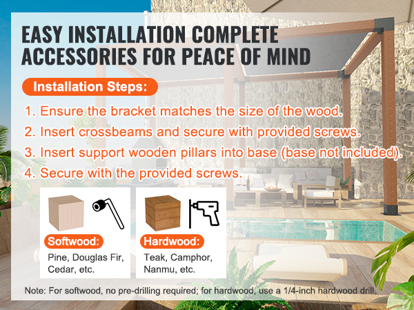 VEVOR Kit Staffe Pergola 10x10cm | 2 Pezzi | Supporto Pali Legno 4 Vie | Acciaio Zincato - Foto 2