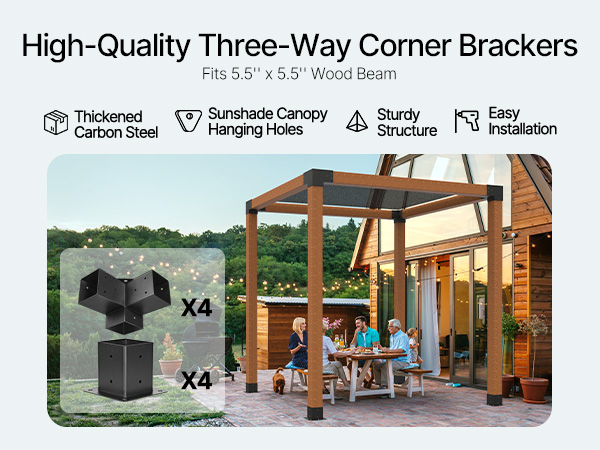 EZ Shades Pergola Bracket Kit – Hardware For Shade Sails