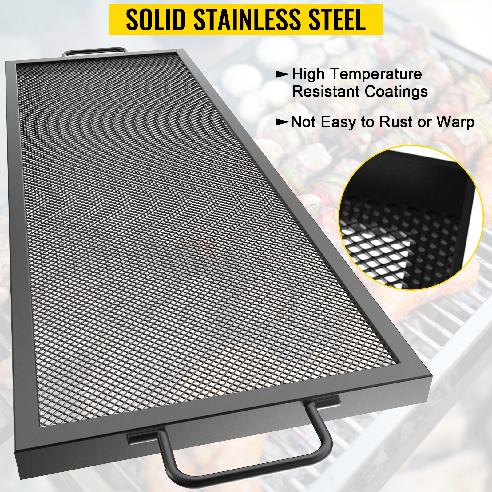 VEVOR Rectangle Fire Pit Grate, 40inch Fire Pit Grill Grate, XMarks