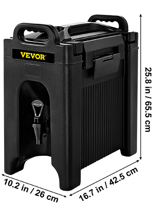 VEVOR VEVOR Insulated Beverage Dispenser 2 PCS, 10 Gal, Double-Walled  Beverage Server w/ PU Insulation Layer, Hot & Cold Drink Dispenser w/ 2-Stage  Faucet Handles Nylon Latches Vent Cap, NSF Approved, Black