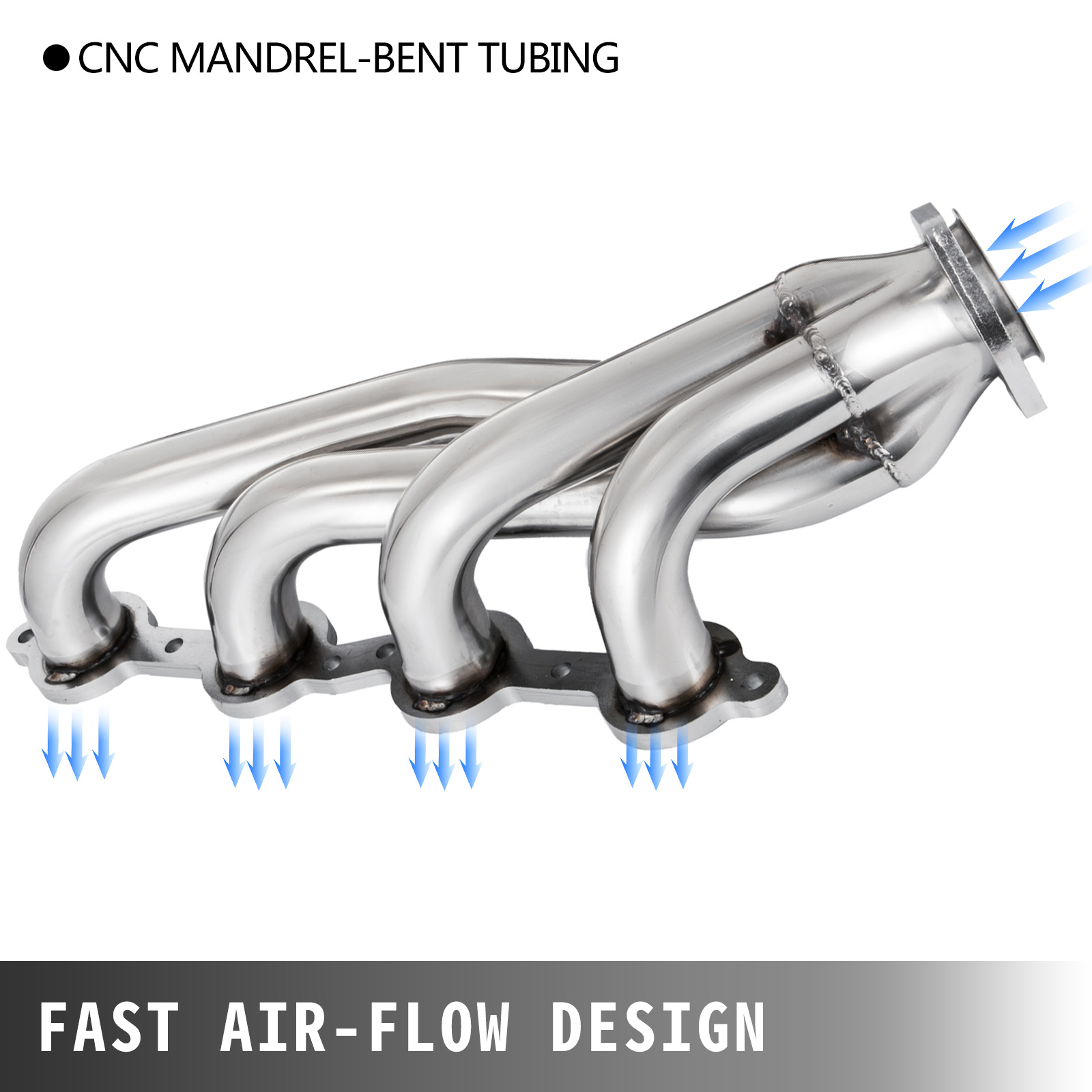 DNA Motoring HDS-LS1LS6-LSX-V8 Stainless Steel Exhaust Header Manifold
