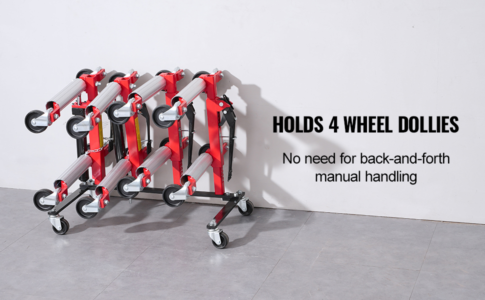 VEVOR Car Dolly Rack Hydraulic Trolley Jack Stand Organizer 4-Dolly ...