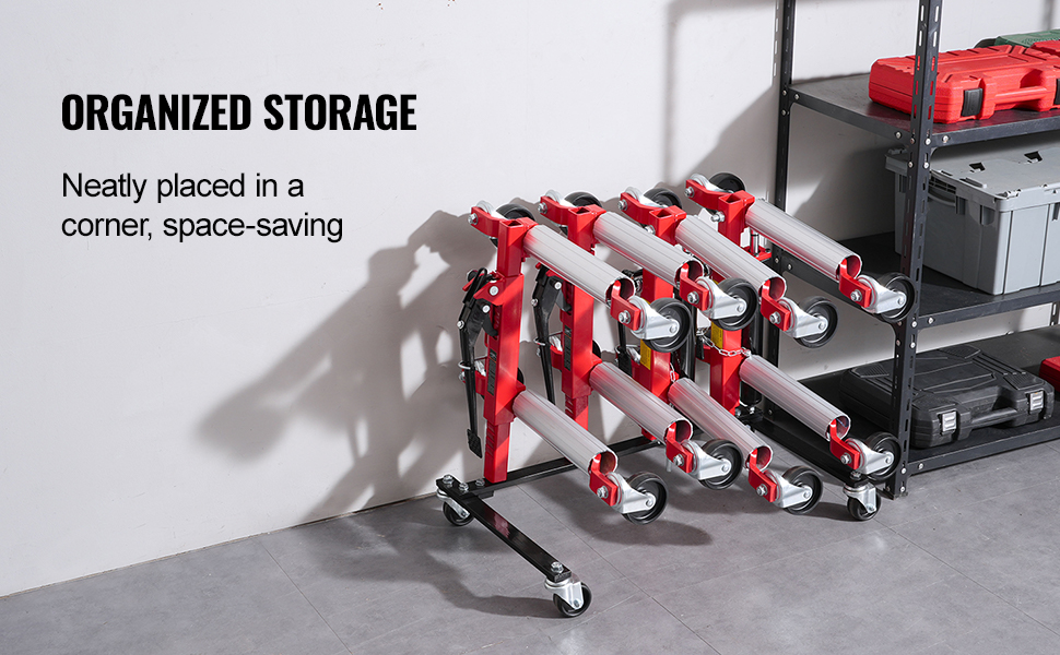 VEVOR Car Dolly Rack Hydraulic Trolley Jack Stand Organizer 4-Dolly ...