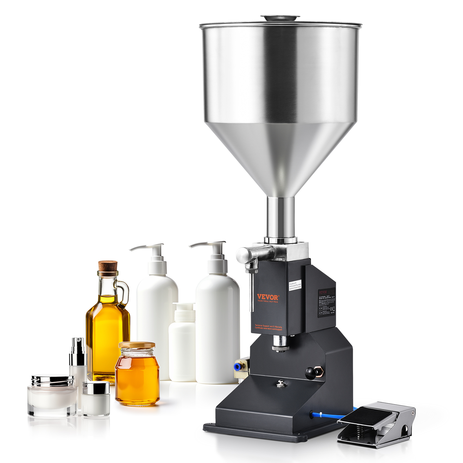 VEVOR Manual/Pneumatic Liquid Filling Machine Oil Paste Bottle Filler 5-50/100ml - Picture 36 of 36