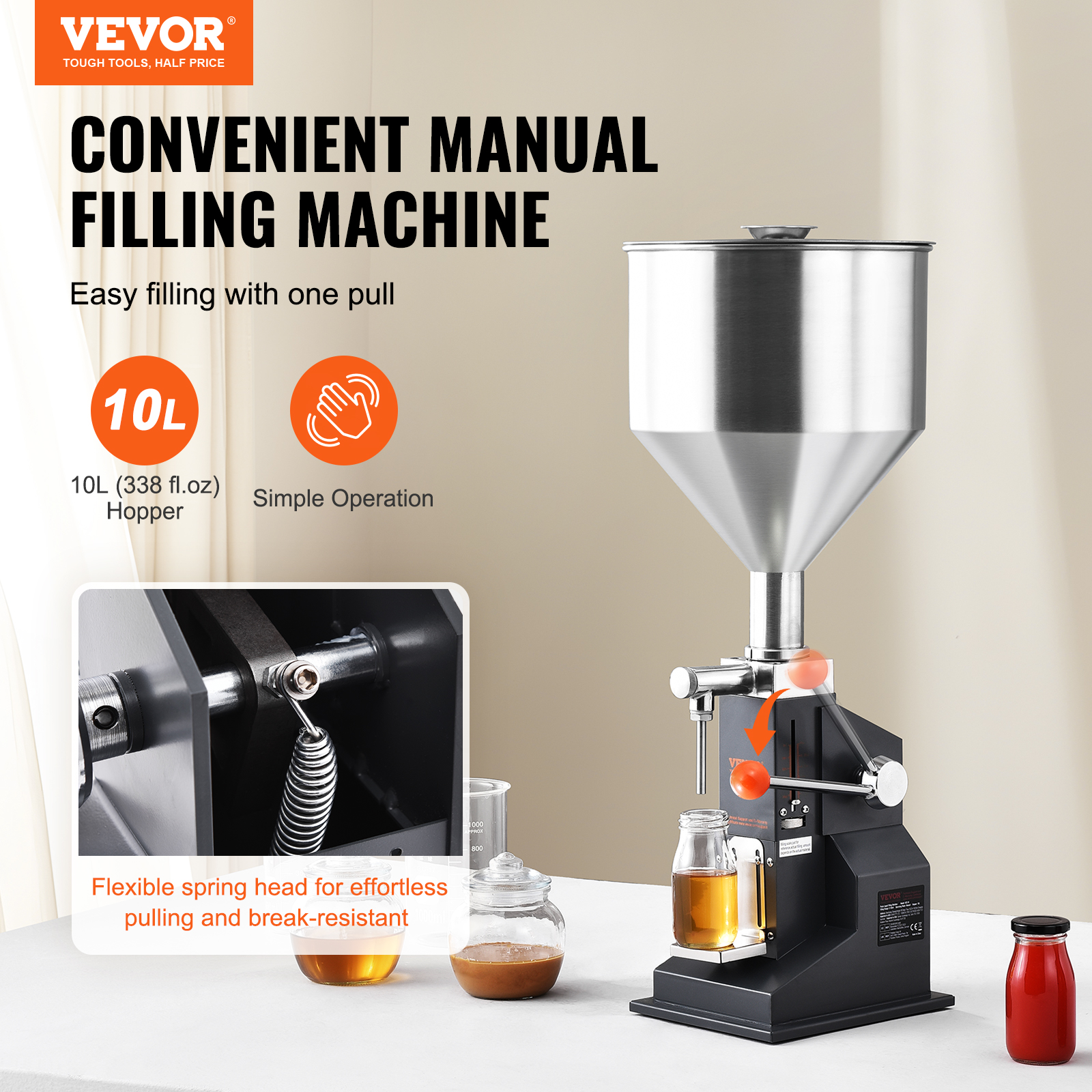 VEVOR Manual/Pneumatic Liquid Filling Machine Oil Paste Bottle Filler 5-50/100ml - Picture 2 of 36