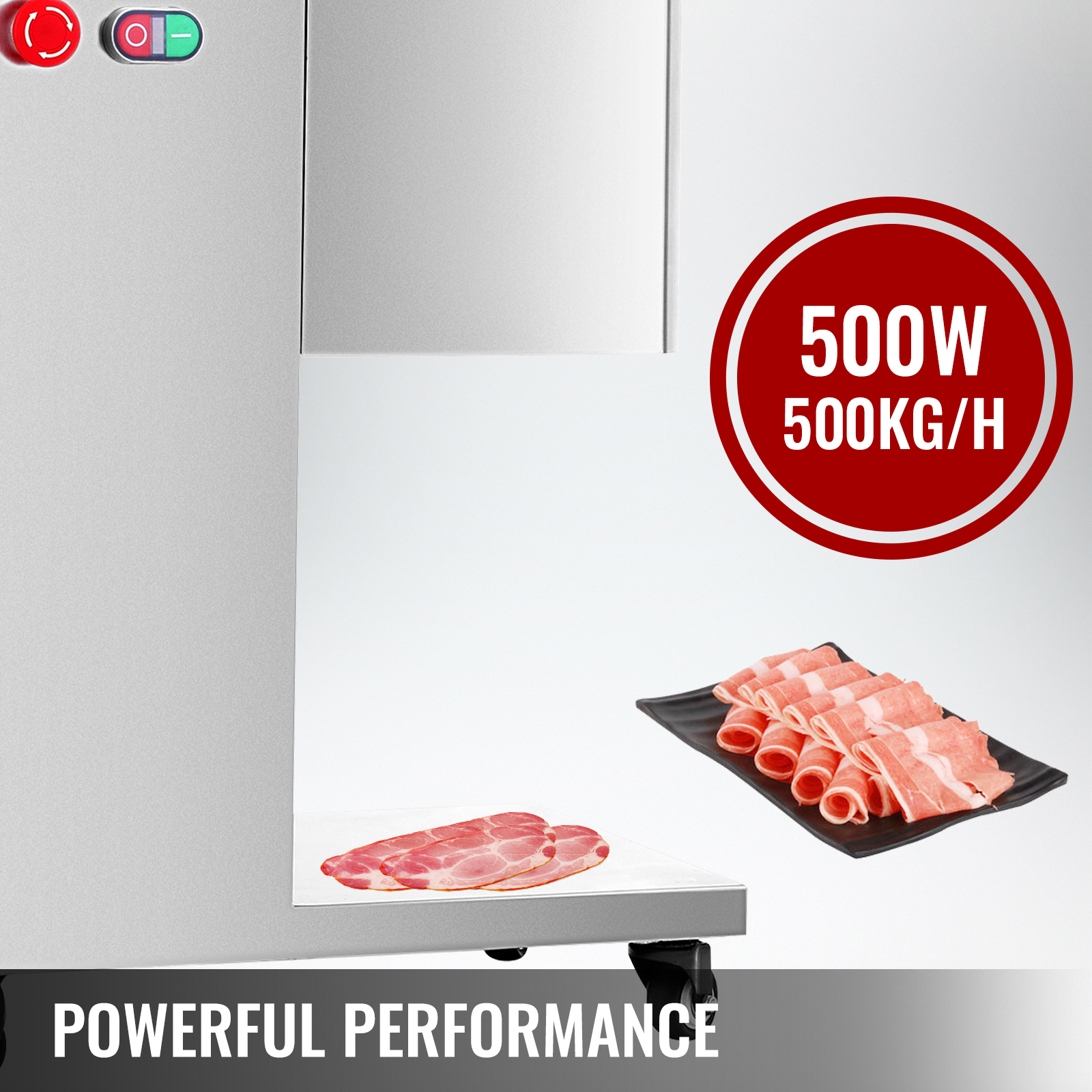 VEVOR 110V 500kg Output Meat Cutting Machine Meat Cutter Slicer with Blade 750W
