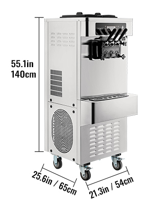 VEVOR Máquina para hacer helados comerciales VEVOR, rendimiento de 10-20  l/h, máquina de servicio suave para encimera de 1000 W con tolva de 4,5 l,  cilindro de 1,6 l, máquina para hacer
