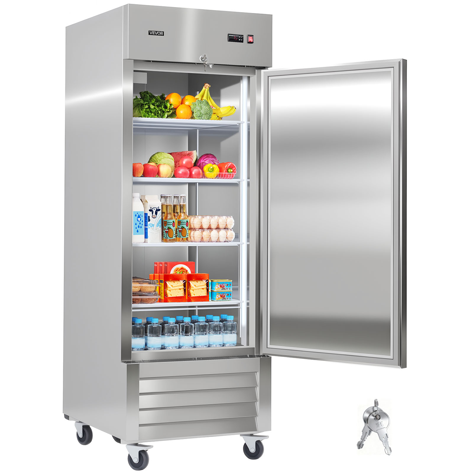 VEVOR 29-85″ Commercial Refrigerator Reach in Refrigerator Freezer w/1/2/3 Door