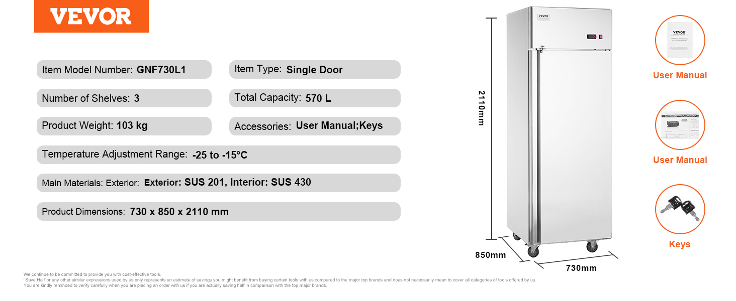 Congélateur Commercial, Congélateur Vertical, Dégivrage Automatique