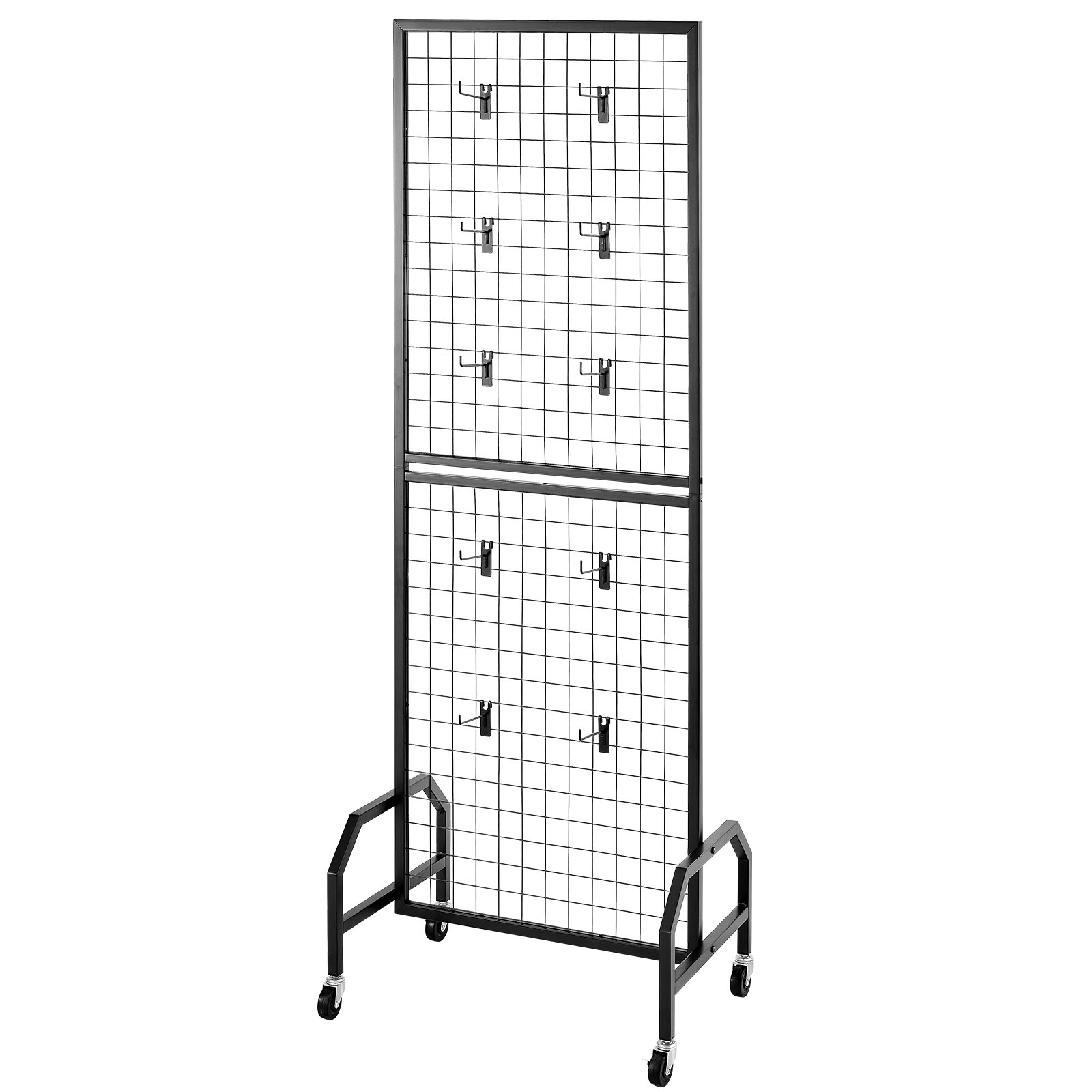 Uimoso 1/2/3 Packs Wire Grid Panel Display Rack with Wheels and Hooks