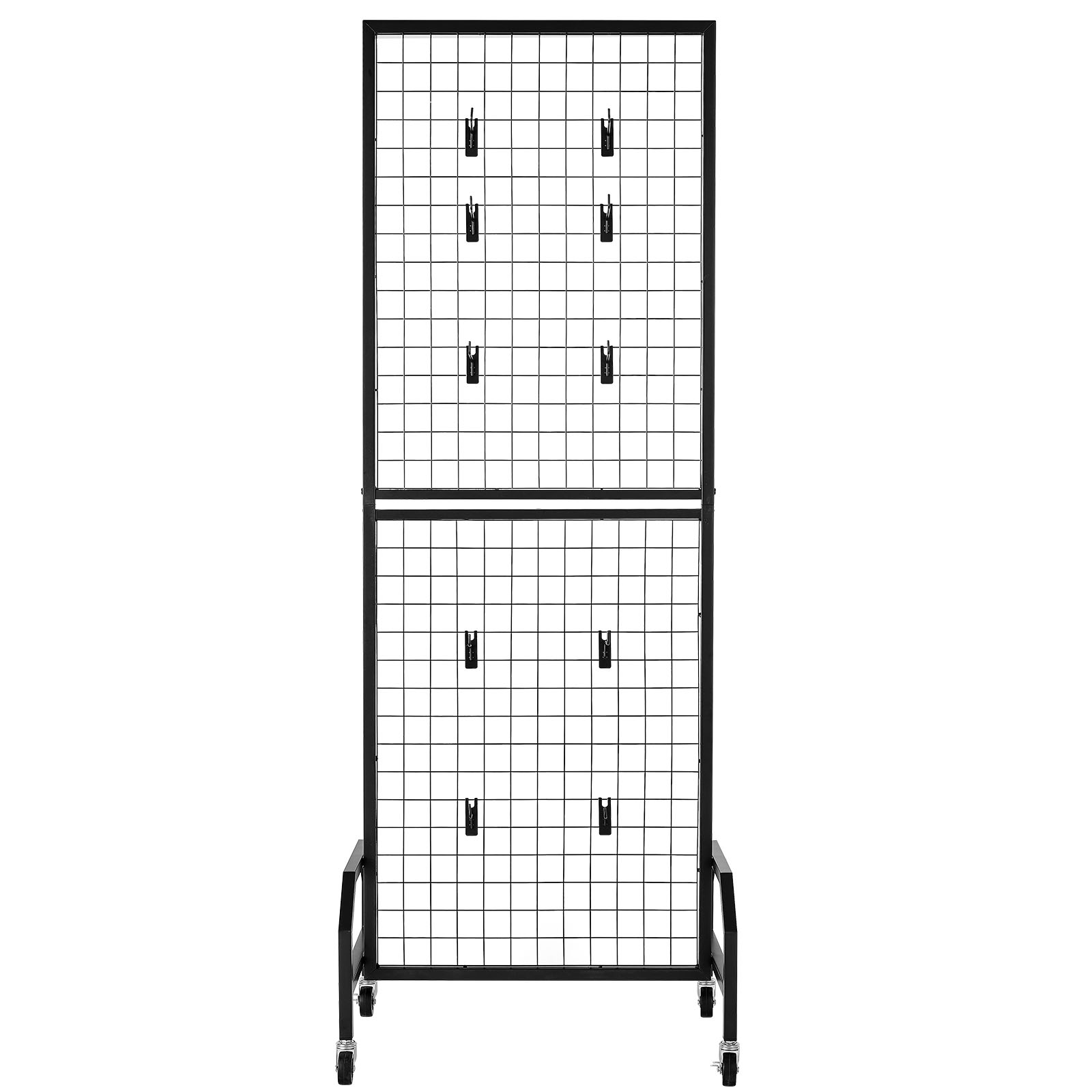 Uimoso 1/2/3 Packs Wire Grid Panel Display Rack with Wheels and Hooks