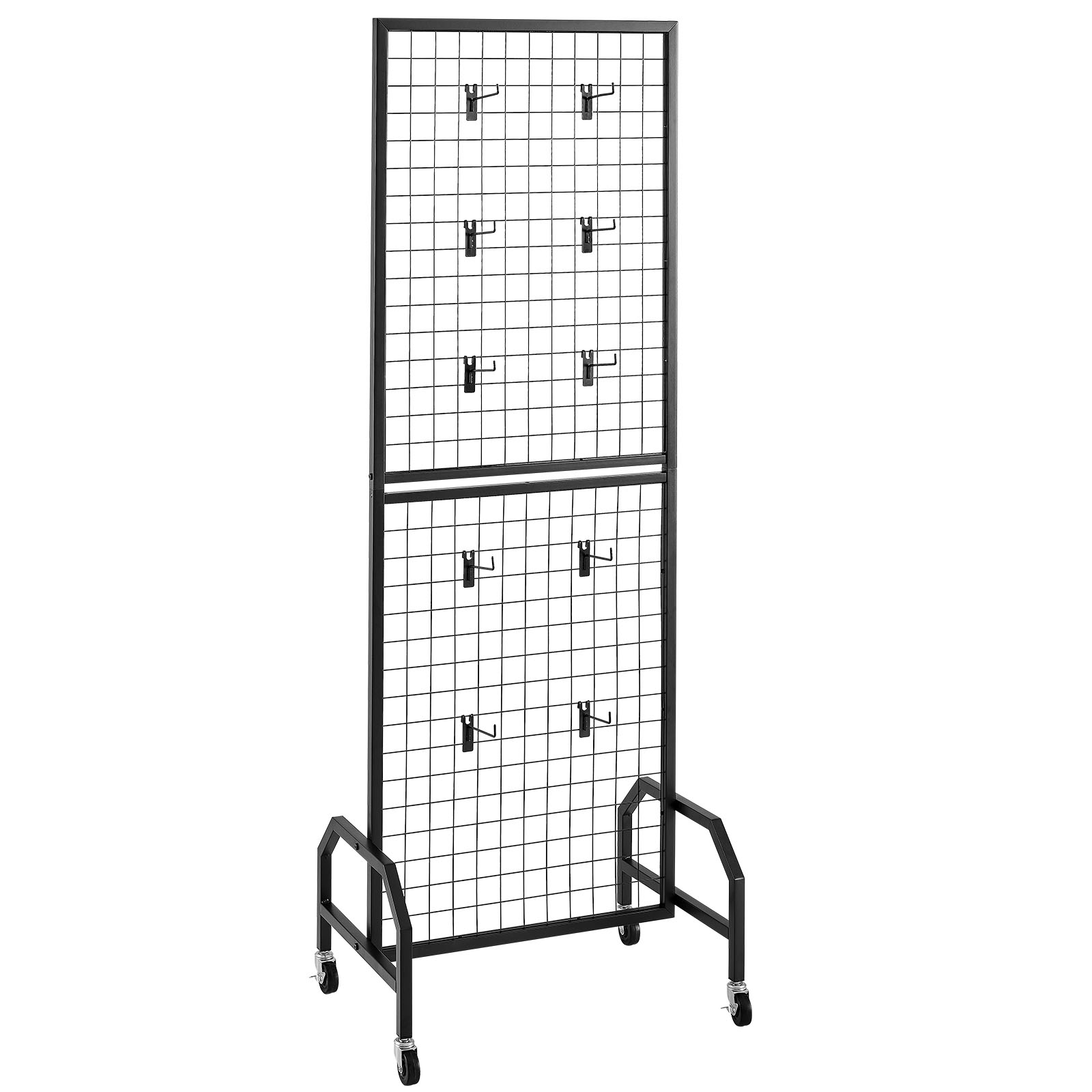 Uimoso 1/2/3 Packs Wire Grid Panel Display Rack with Wheels and Hooks