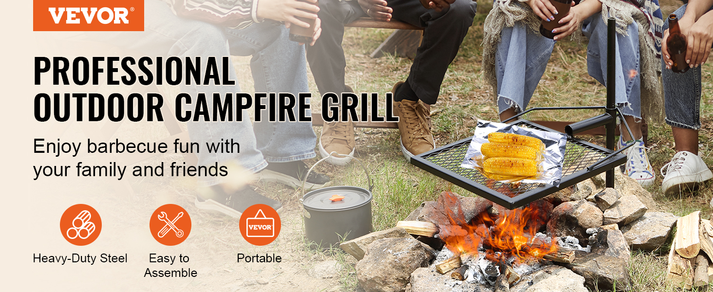 Lightweight Portable Tripod Cooking Fire Pot Pan Holder Picnic Camping  Campfire