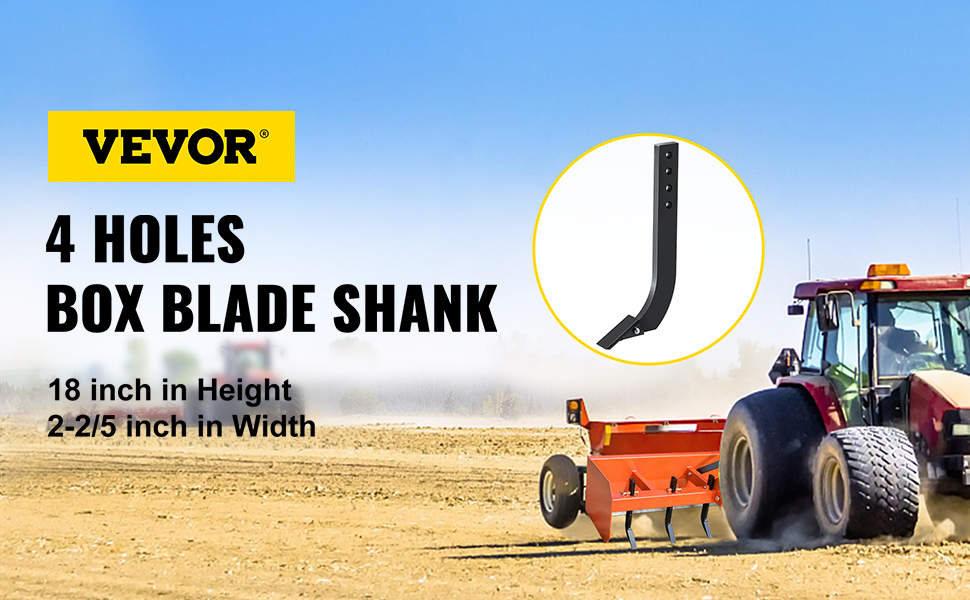 Garvee Box Blade, 16'' Ripper Shank, 3 Holes Box Scraper, Scarifier With Removable Teeth And Pins, Adjustable Shanks Assembly, 6 Pack