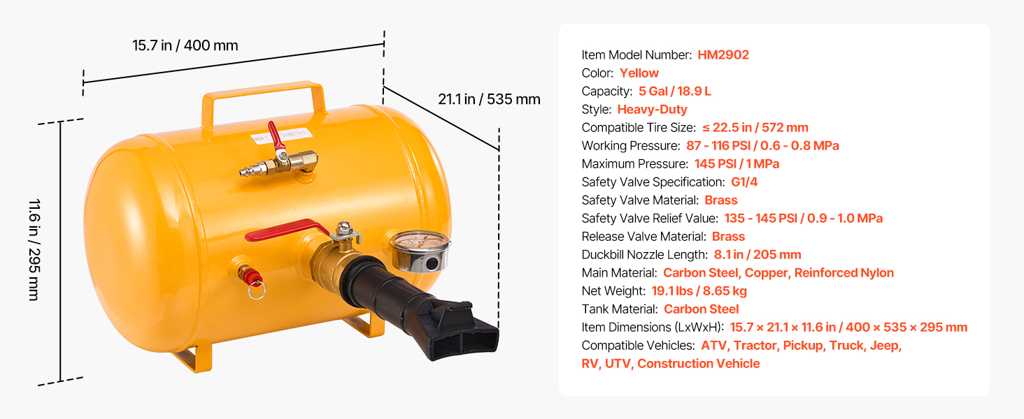 Luftreifen Wulstblaster Perlensitzer 18.9L Sitzer Reifen Werkzeug 0.6-0.8MPa 4x4. Tire Bead Seater A100 1.11w