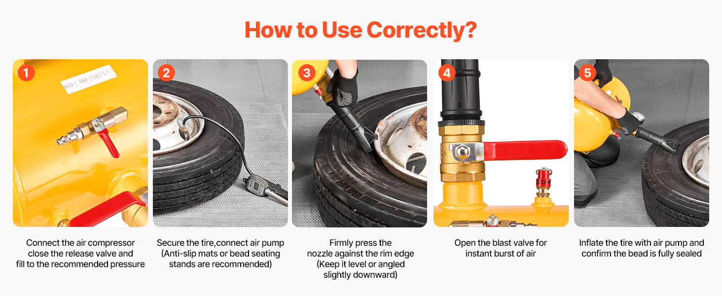 Luftreifen Wulstblaster Perlensitzer 18.9L Sitzer Reifen Werkzeug 0.6-0.8MPa 4x4. Tire Bead Seater A100 2.3w