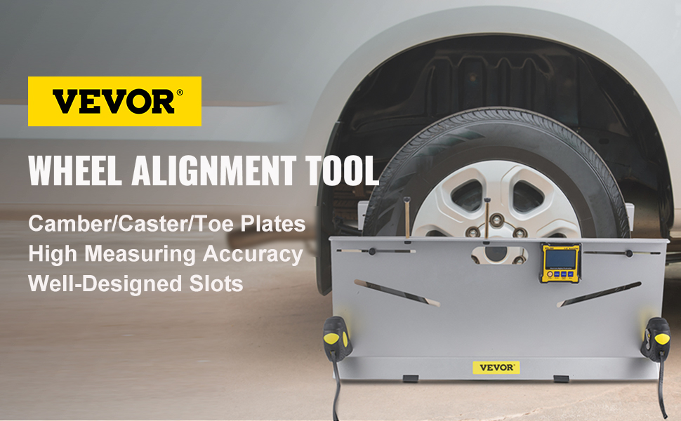 VEVOR Wheel Alignment Tool, 6 Probes Toe Plates, LED Toe Alignment Plates,  Double 16Ft Tape Measures Alignment Tools Automotive, Charging Toe