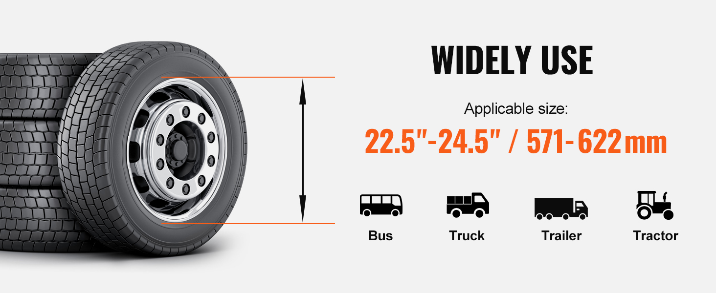 VEVOR Truck Tire Changer Mount Demount 22.5-24.5 in Radial Bias