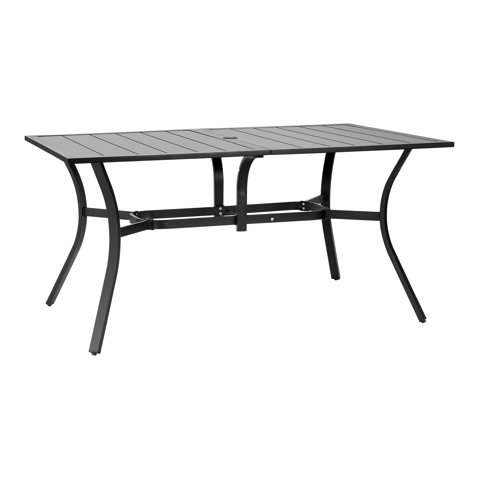 Uimoso Outdoor Patio Dining Table with Steel Slat Design for Garden or Terrace
