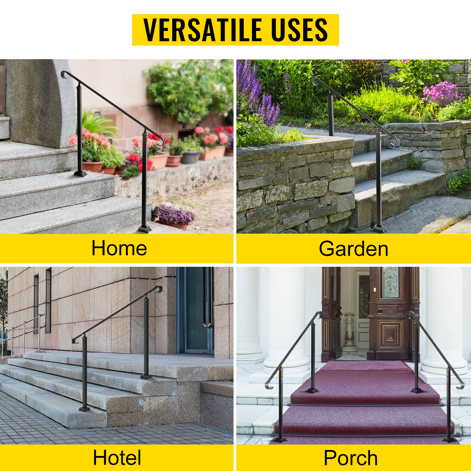 VEVOR лестничные перила 120x13,5x97 см перила для 2-х или 3-х ступенчатых лестниц входные перила стройная высота (до 45 см) и угол (0-52,8°) регулируемые идеально подходят для веранд, входов в сады