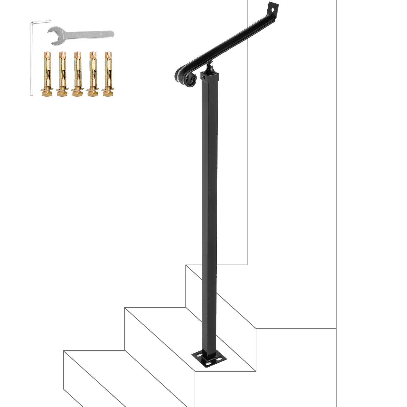Stair Railing,Handrail,1/2 Step