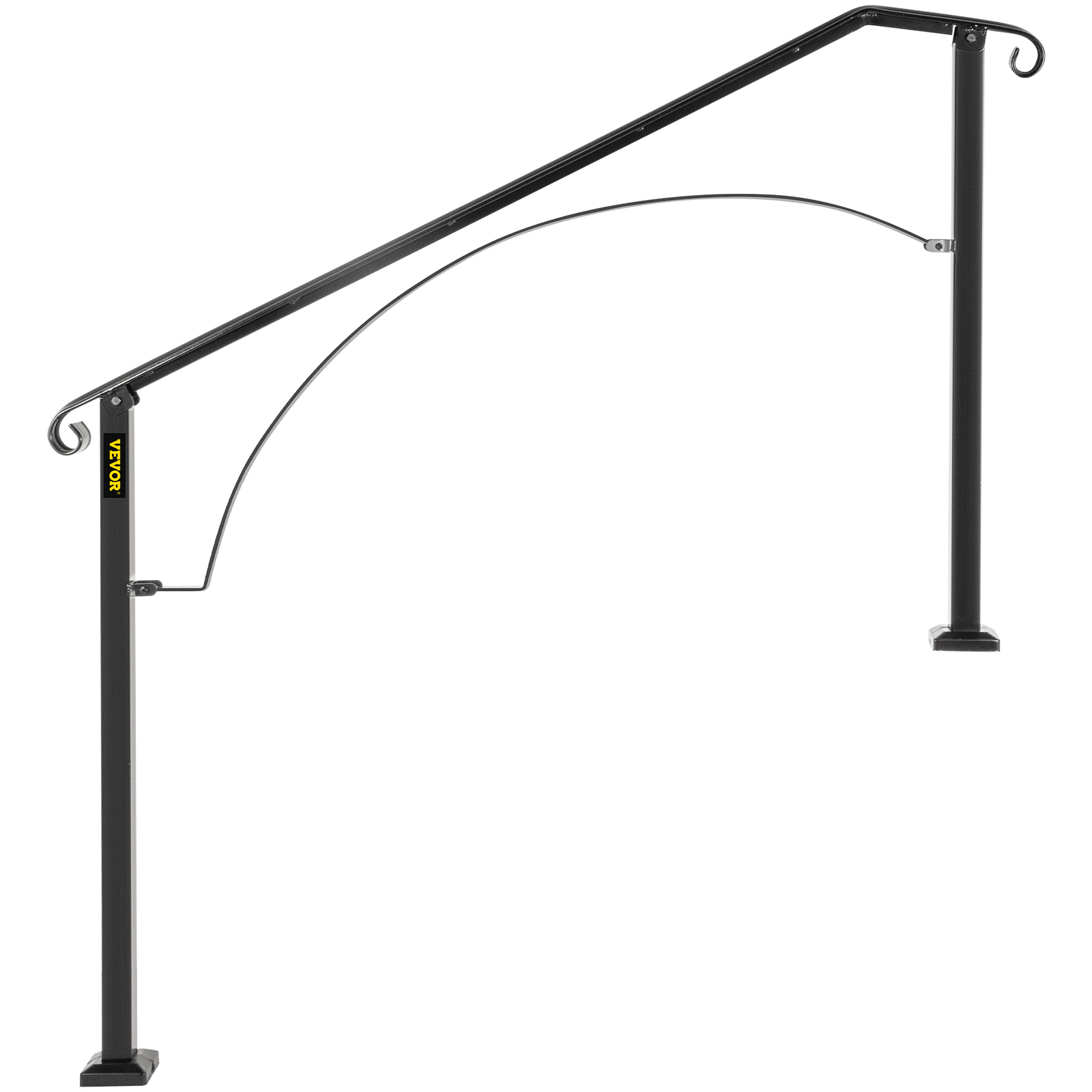 VEVOR Wrought Iron Handrail For 1 to 5 Steps Adjustable Safety Outdoor Handrail - Picture 60 of 134