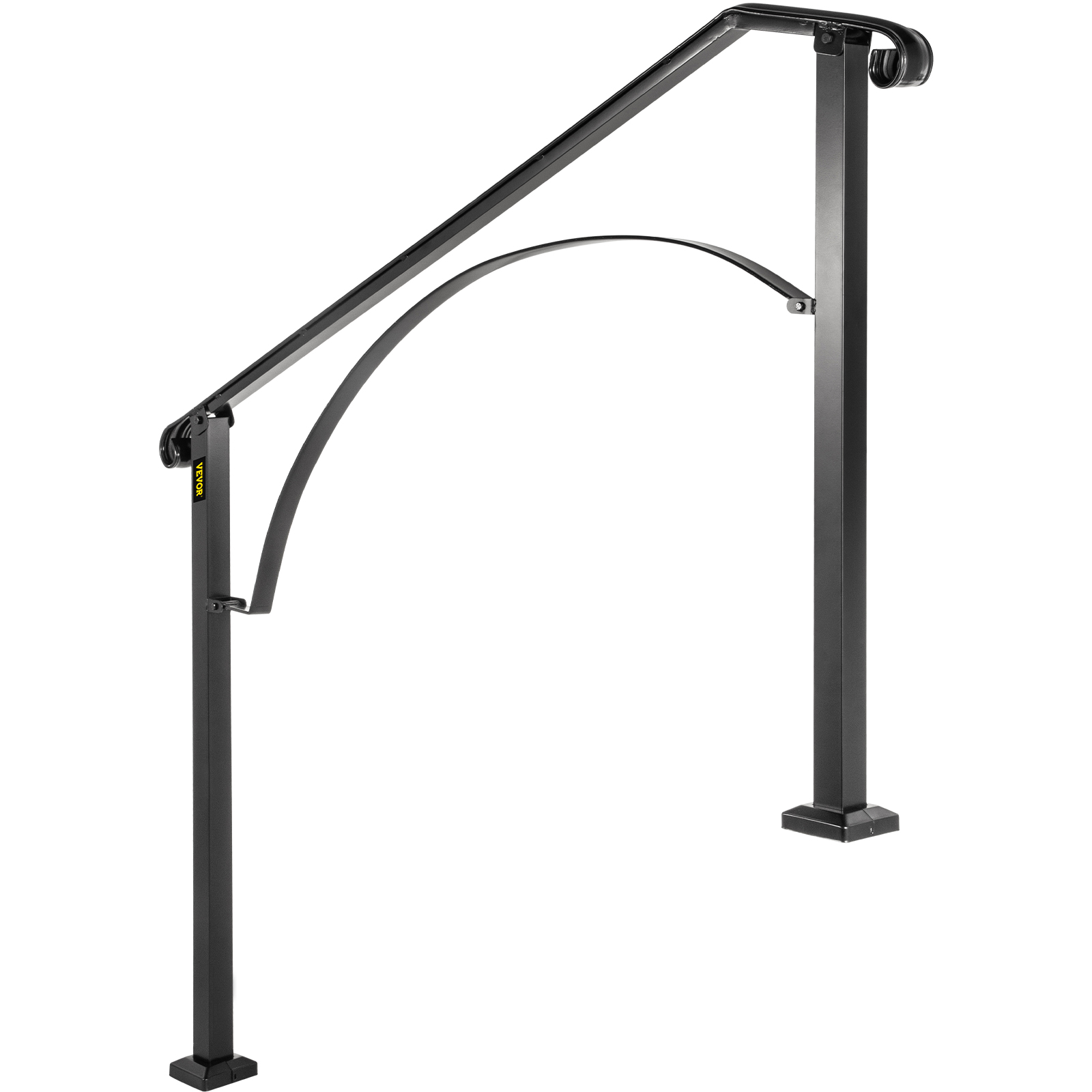 VEVOR Wrought Iron Handrail For 1 to 5 Steps Adjustable Safety Outdoor Handrail - Picture 62 of 134