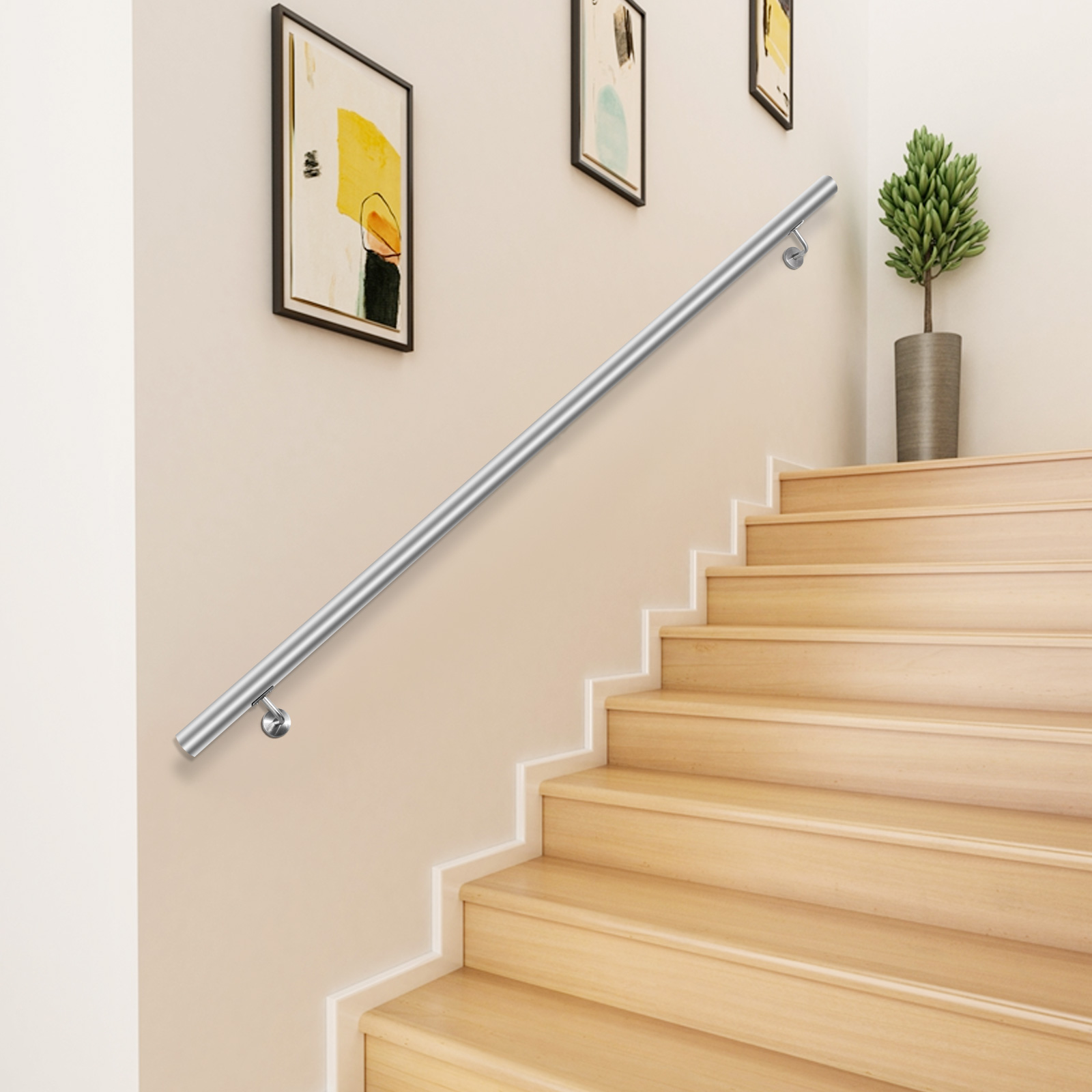 VEVOR Stair Handrail 4ft Stair Rail Stainless Steel Modern Handrails VEVOR Stair Handrail 4ft Stair Rail Stainless Steel Modern Handrails