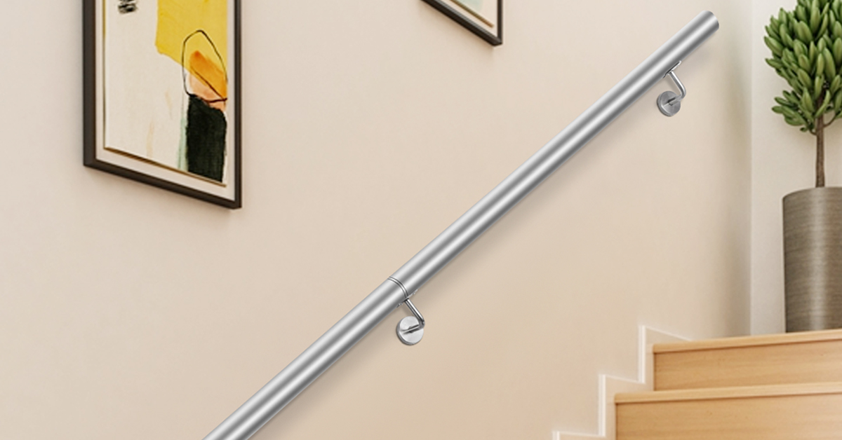 Pasamanos para escaleras de metal negro – Kit completo, barandilla  pasamanos escaleras diseño de tubo de agua para interiores y exteriores,  barandilla